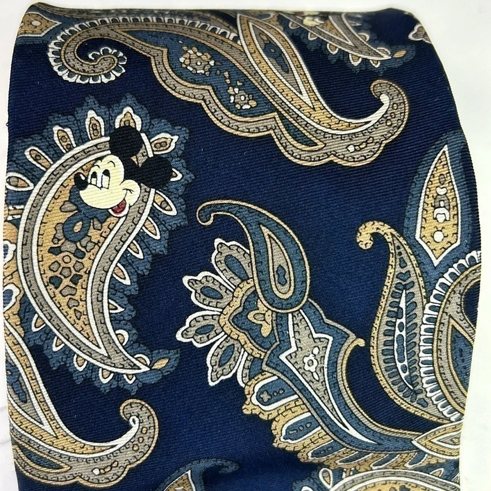 Mickey & Co. Disney Silk Paisley Blue Mickey Mouse Neck Tie